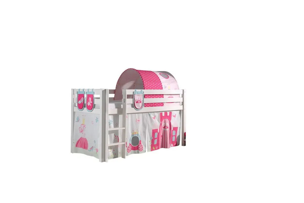 Middelseng med gardin Pino Princess Hvit, Hvit, Uten sklie, Prinsesse, 3