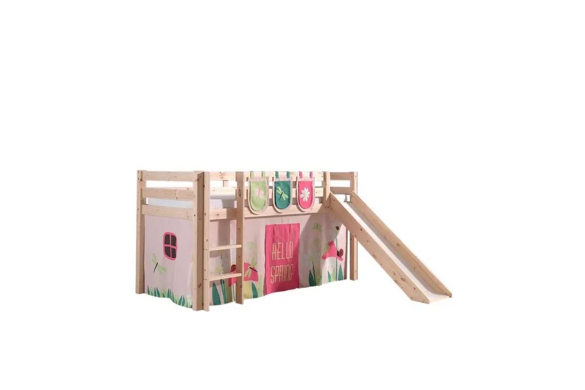 Middelseng med gardin Pino Spring Naturlig, Naturlig, Med sklie, Uten tunnel, 3