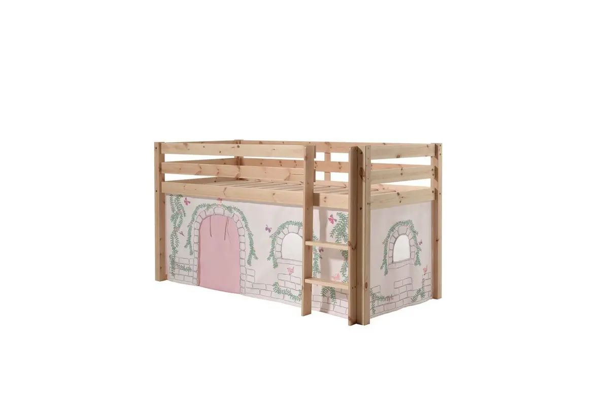 Middelseng med gardin Pino Birdy Naturlig, Naturlig, Uten sklie, Uten tunnel, Ingen lommer