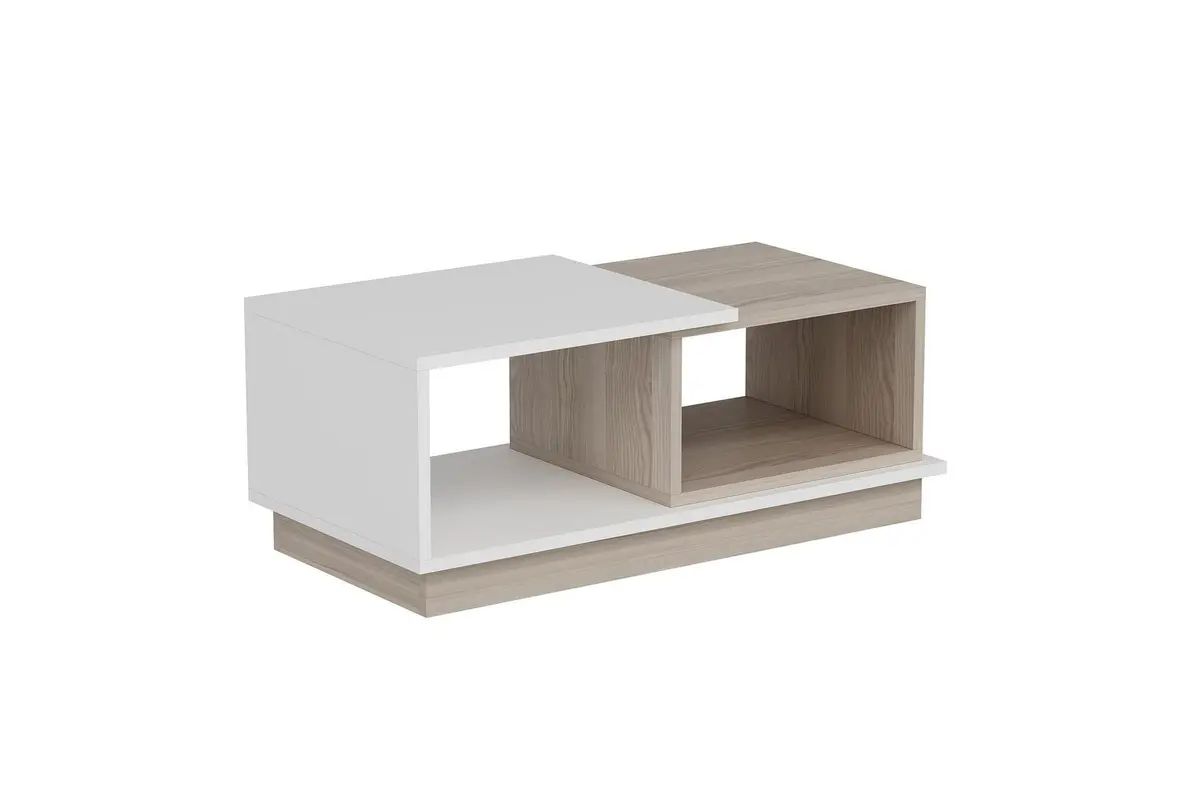 Schmida Salongbord 90x45 cm Hvit/Brun