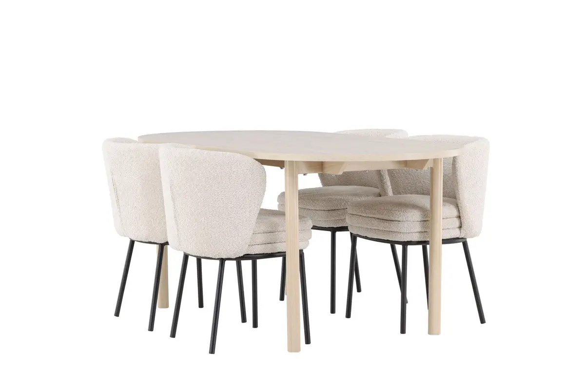 Andy Spisegruppe 180 cm Oval med 4 Agnes stoler
