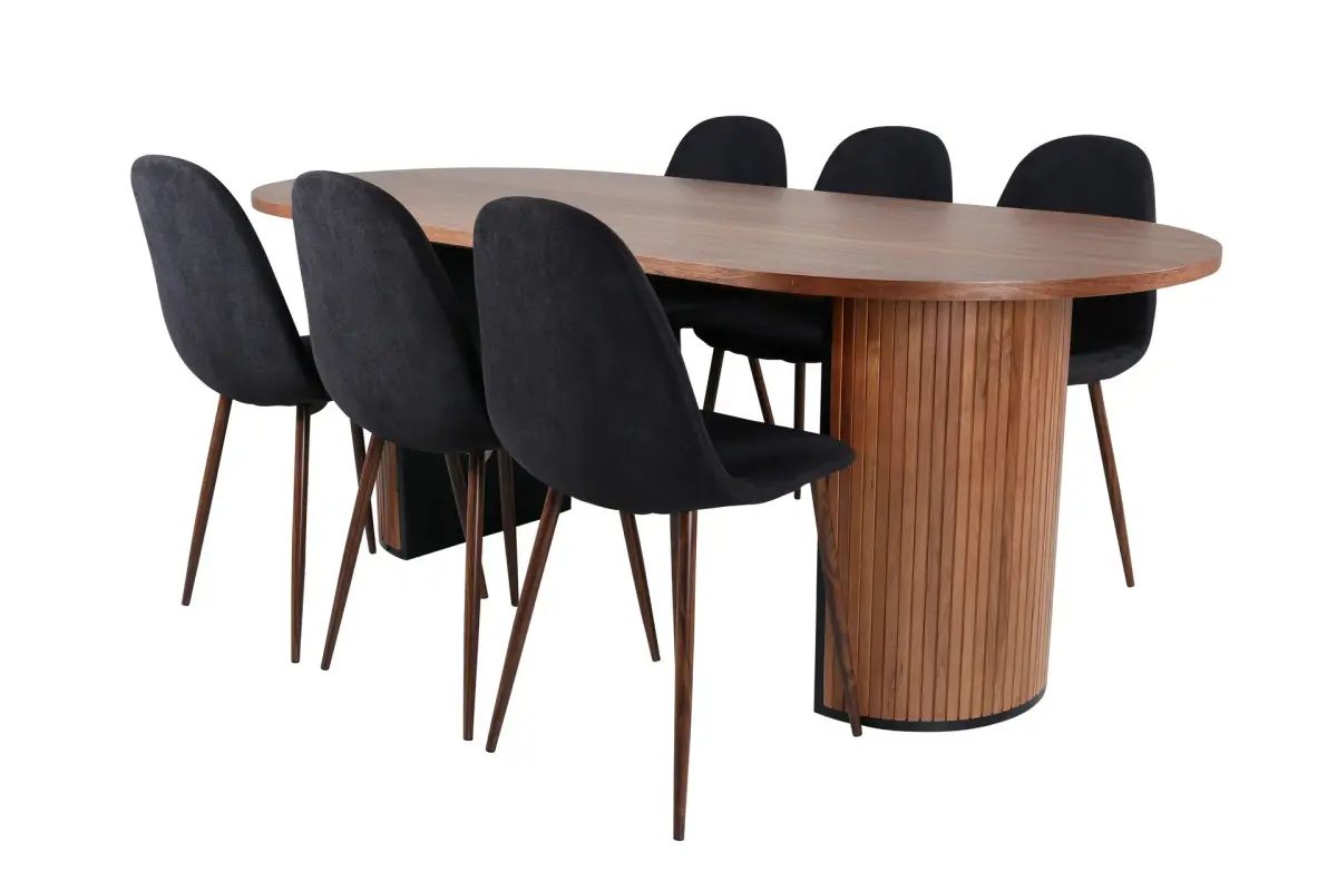 Bianca Spisegruppe 200 cm Oval med 6 Polar Stoler