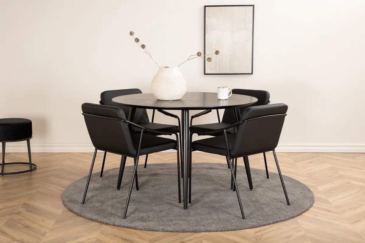 Dipp Spisegruppe 115 cm Rund med 4 Tvista Stoler