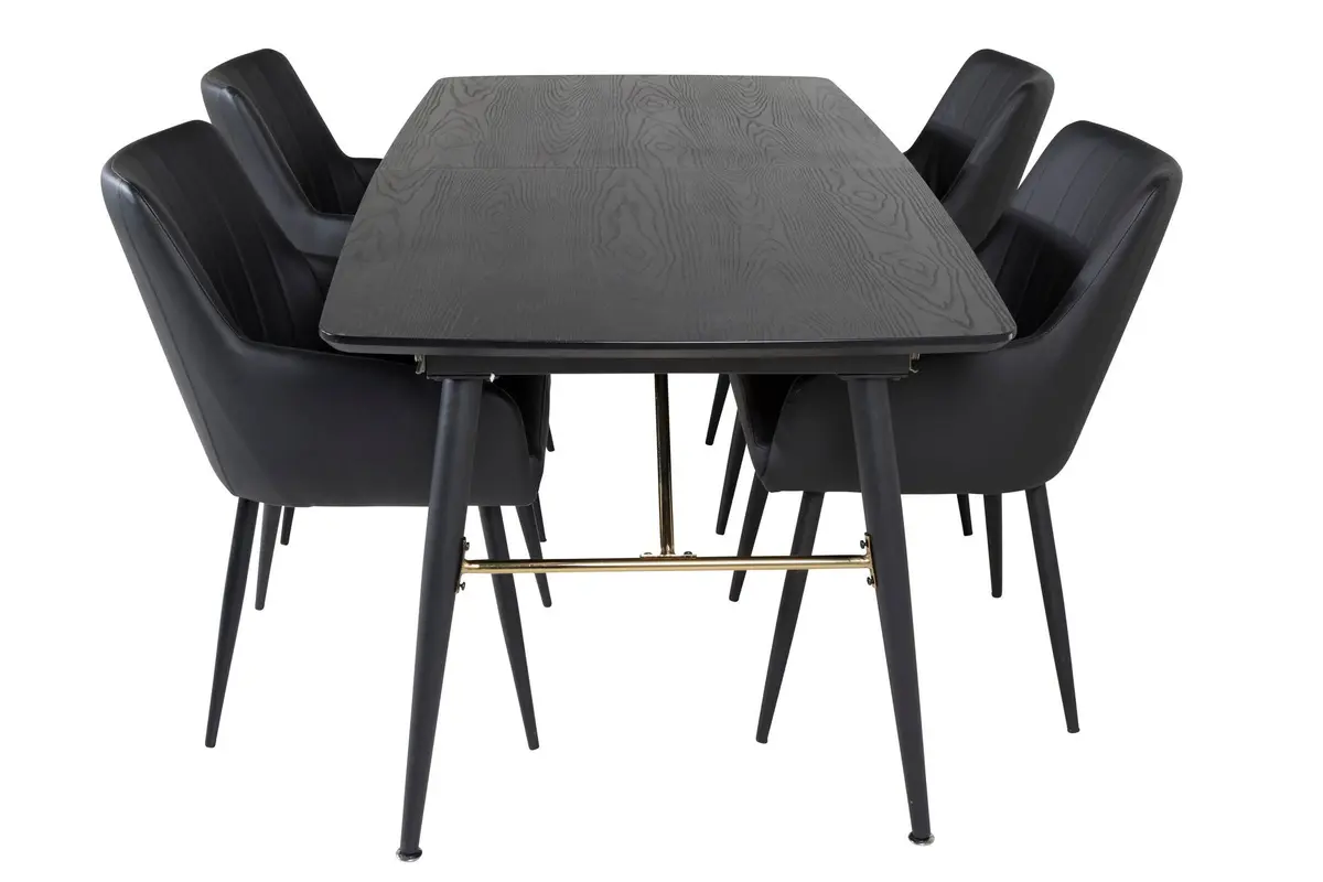 Gold Matgruppe Forlengningsbar 180-220 cm Rektangulær med 4 Comfort stoler