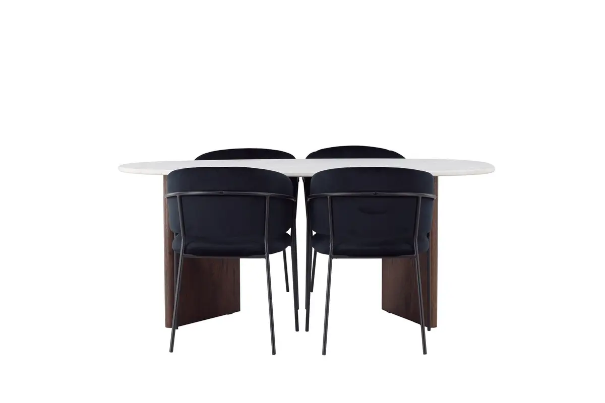 Grönvik Spisegruppe 180 cm Oval med 4 Selma Stoler