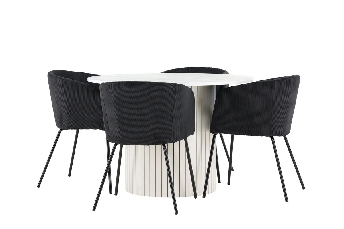 Härön Spisegruppe 110 cm Rund med 4 Berit stoler