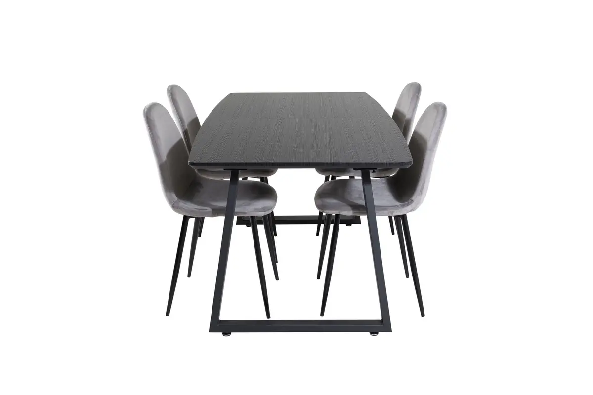 Inca Spisegruppe Forlengningsbar 160 cm Rektangulær med 4 Polar Stoler