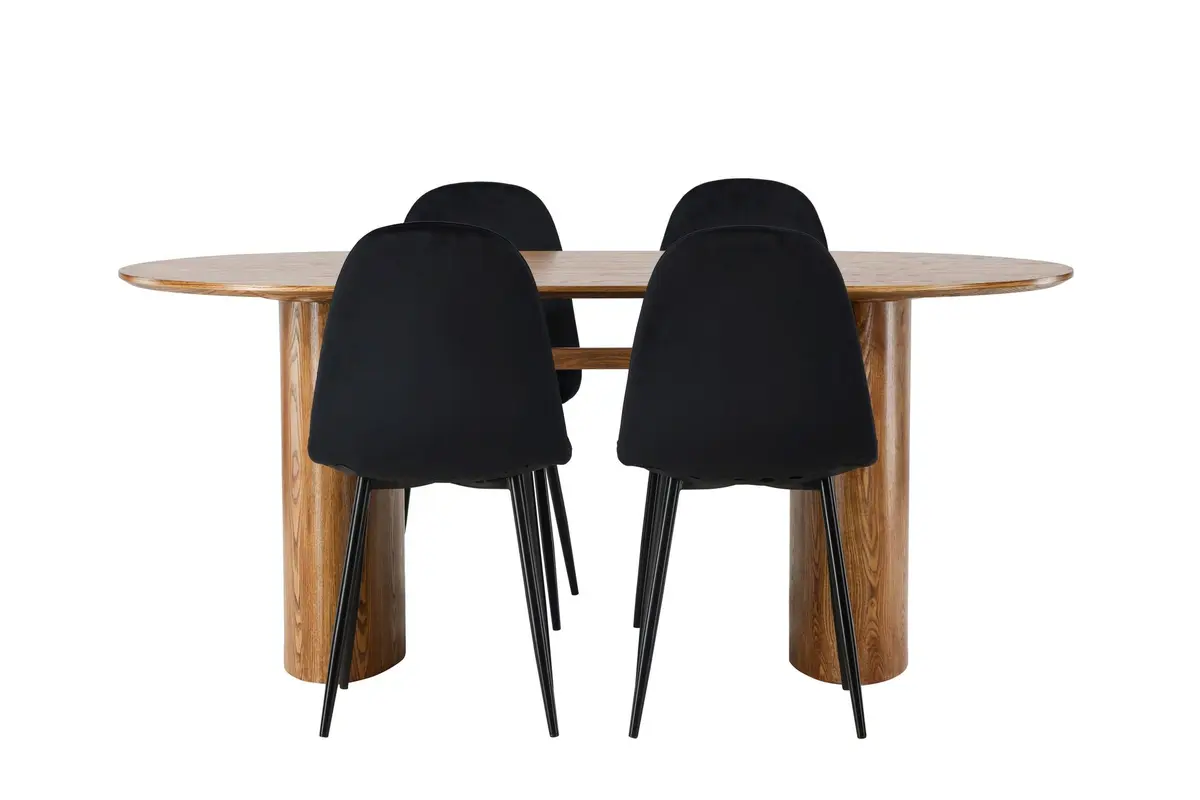 Isolde Matgruppe 180 cm Oval med 4 Polar Stoler