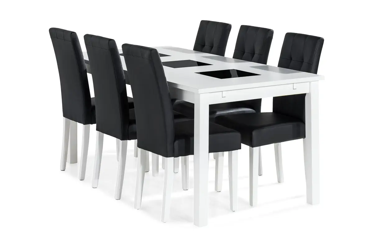 Jasmin Spisegruppe 180 + 6 Stoler Uttrekkbart spisebord