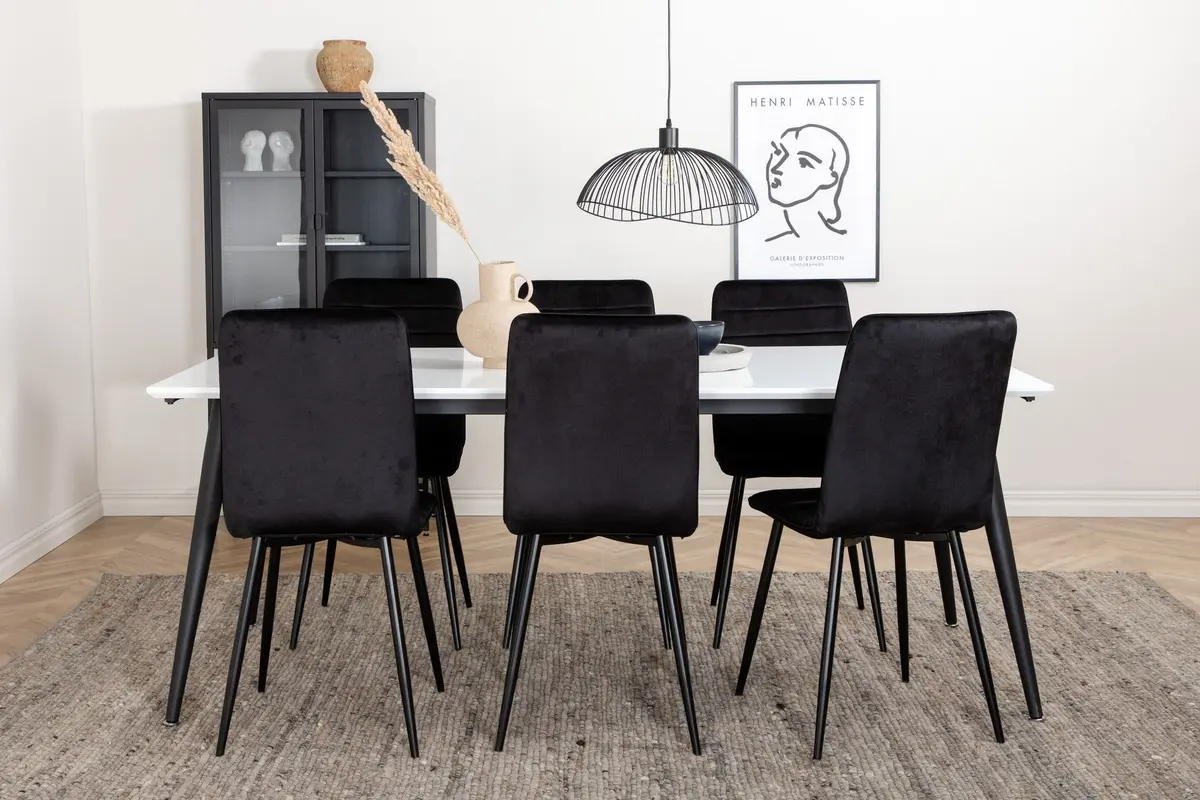 Jimmy Spisegruppe 195 cm Rektangulær med 6 Windu Lyx Stoler