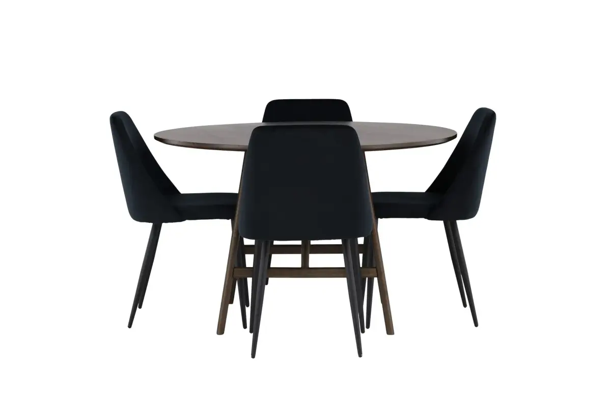 Kaseidon Spisegruppe 100 cm Rund med 4 Night Stoler