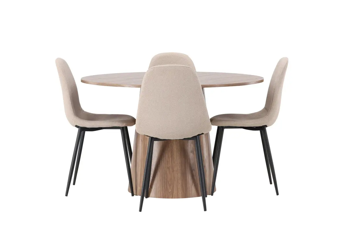 Lanzo Matgruppe 120 cm Rund med 4 Polar Stoler