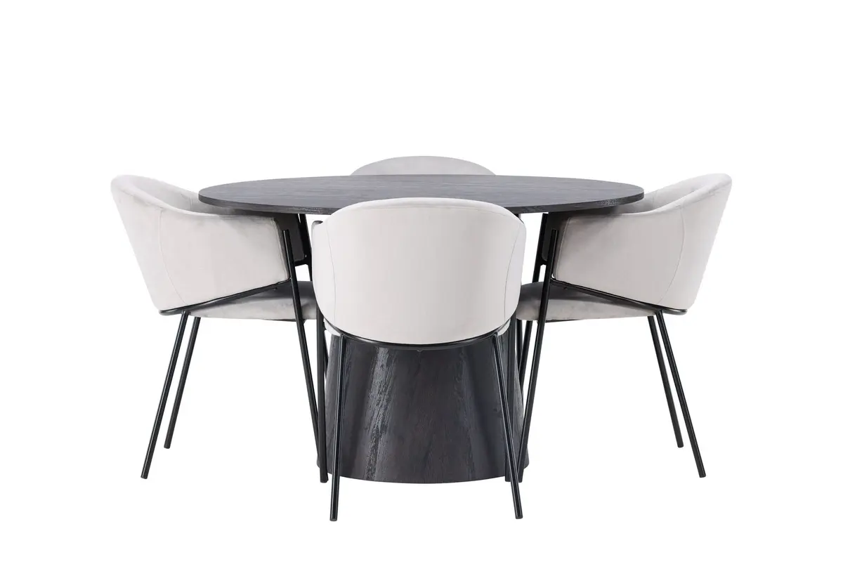 Lanzo Spisegruppe 120 cm Rund med 4 Evelina Stoler