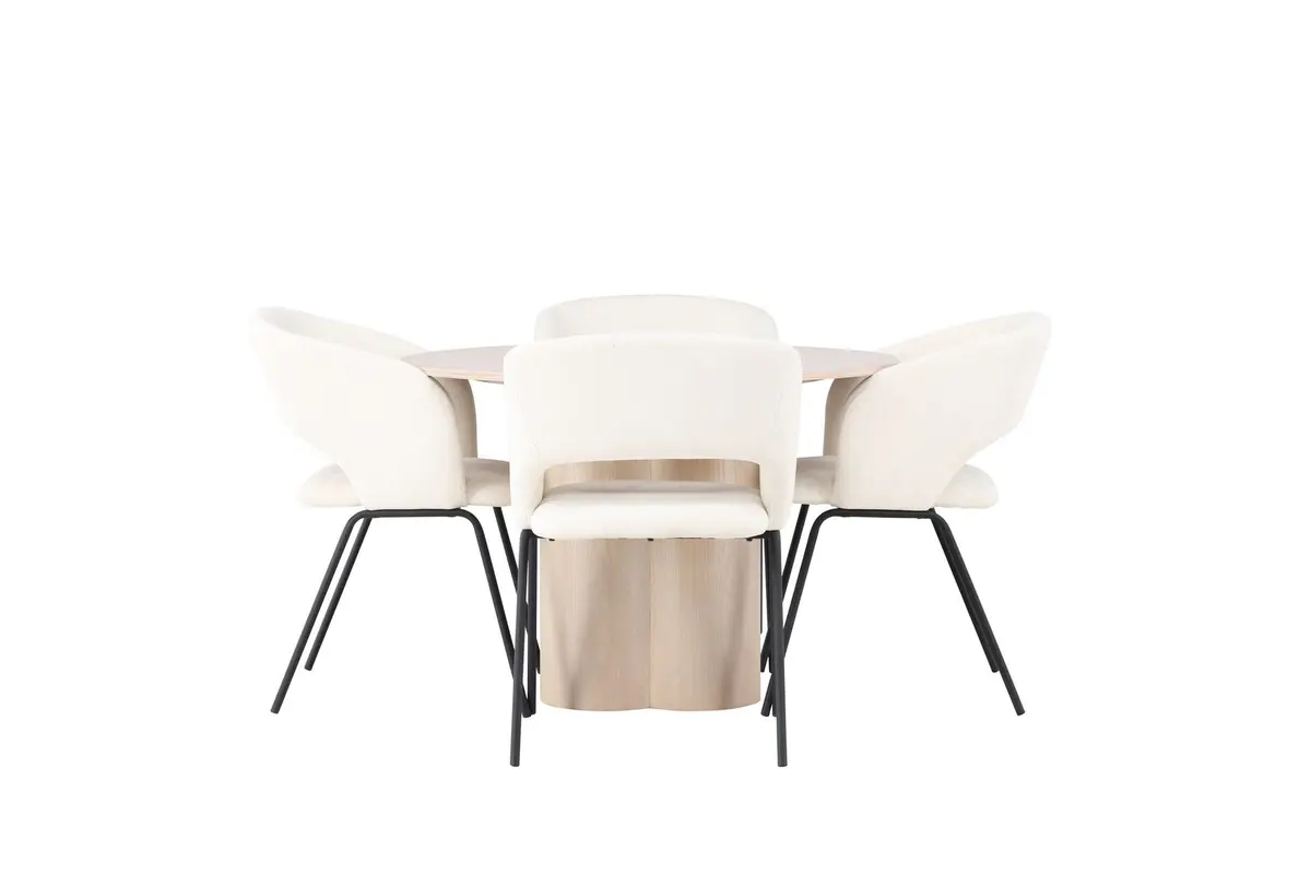 Olivia Spisegruppe 110 cm Rund med 4 Day Stoler