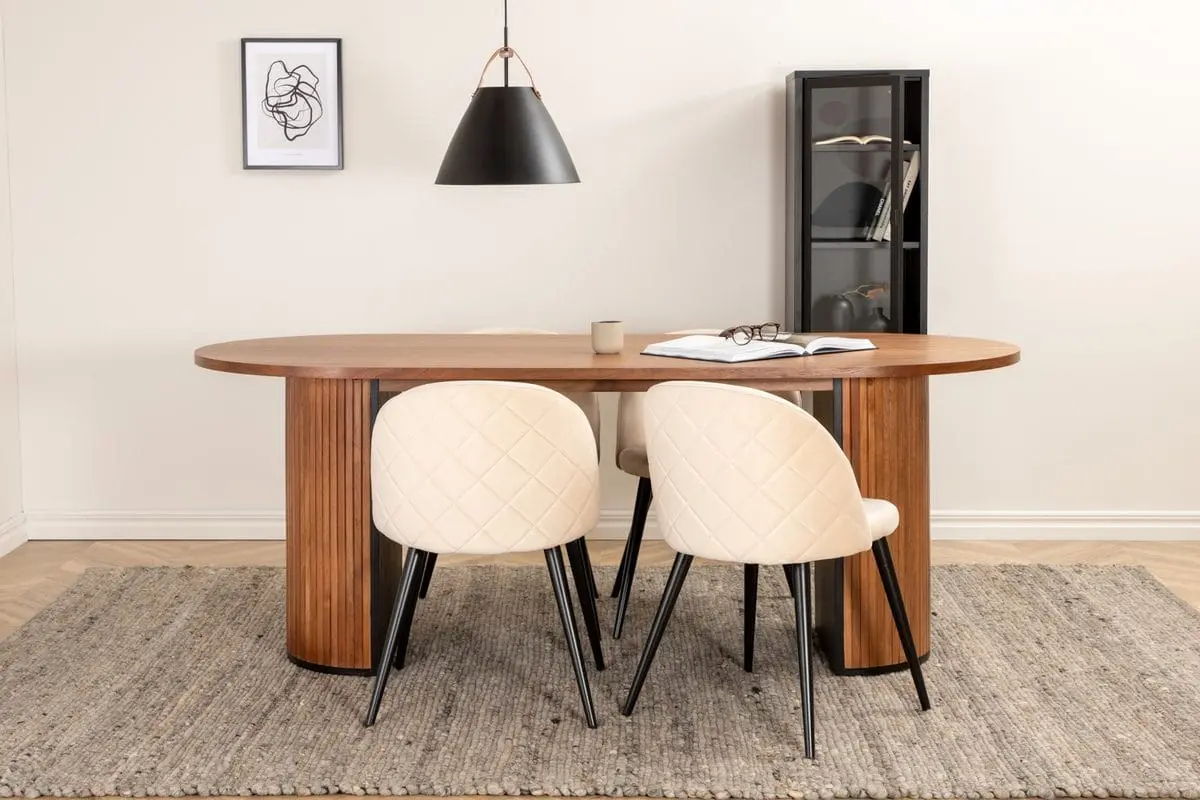 Oval spisegruppe Venture Home Bianca, Velvet Mørkt tre