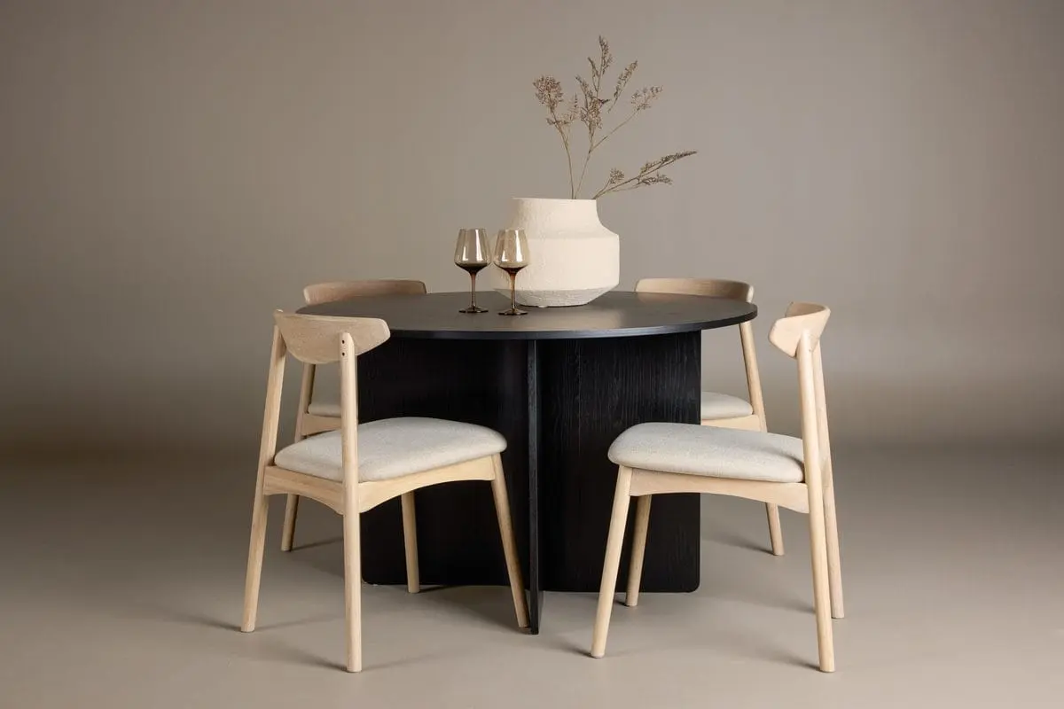 Rund spisegruppe Tyresö 120 cm rund med 4 Ven stoler