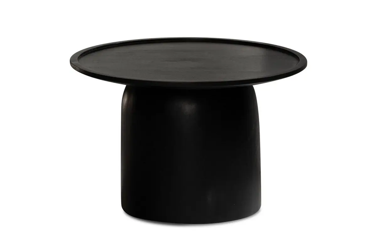 Sofabord Wohnling Massivt treverk rund 60 cm sylinderstil base klassisk moderne