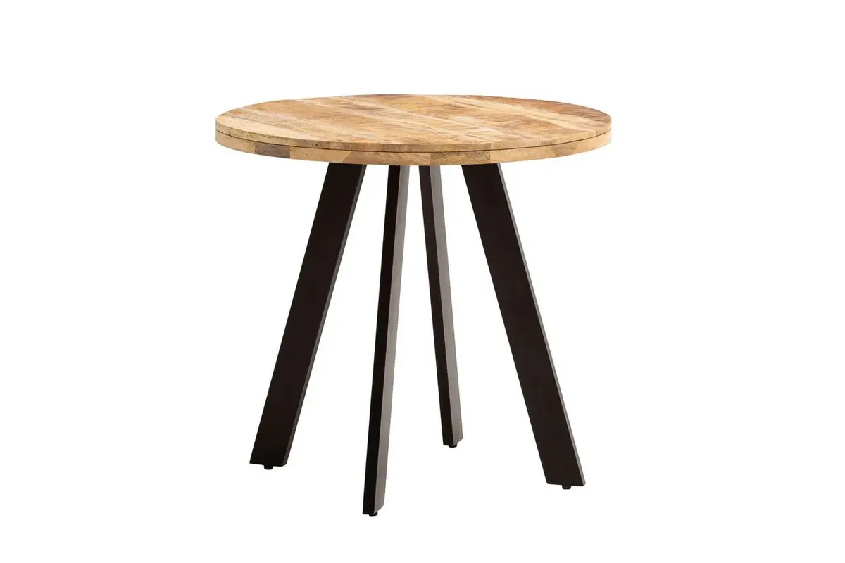 Spisebord Wohnling rundt massivt tre moderne landlig stil 80 cm