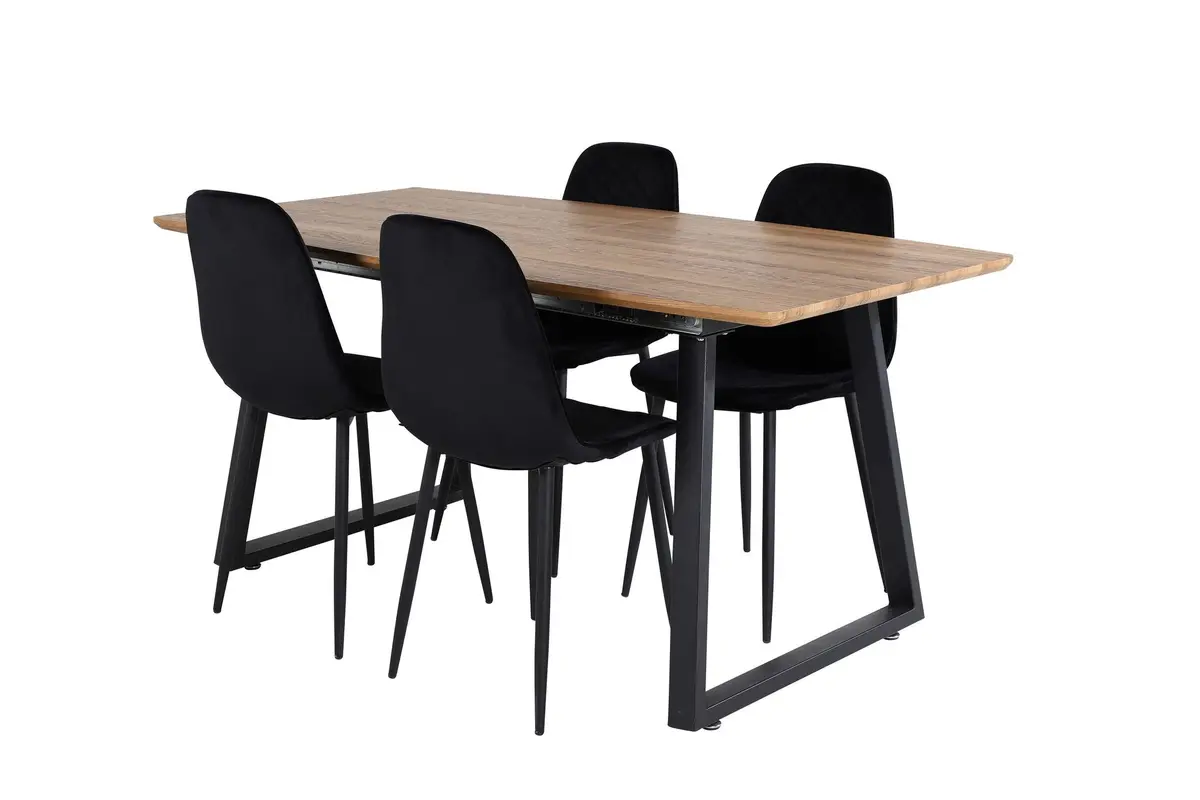 Leah Forlengningsbar bord med 4 Ypas Spisestoler