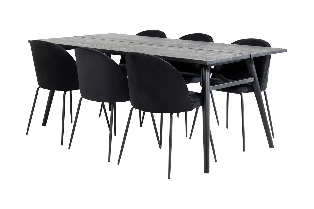 Zenazmi Forlengningsbar Spisegruppe 195 cm inkl. 6 Foyos Sto