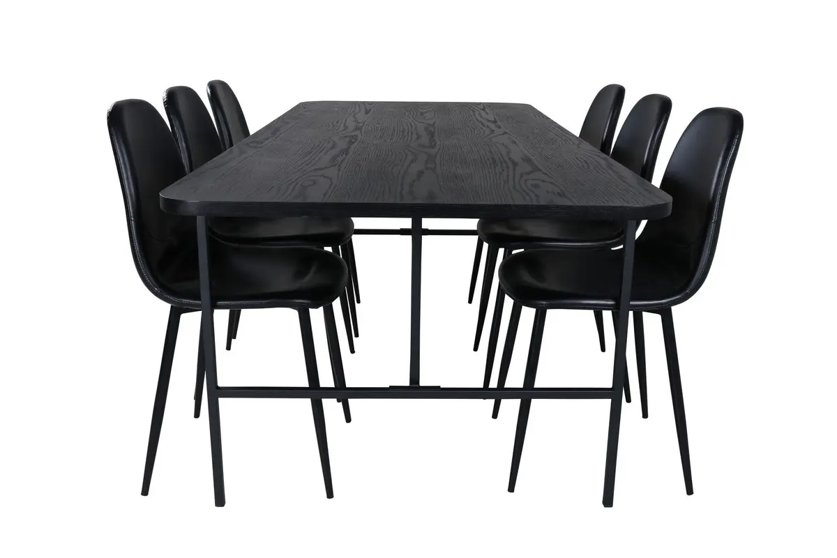 Unos Spisegruppe 200 cm Rektangulær med 6 Polar Stoler