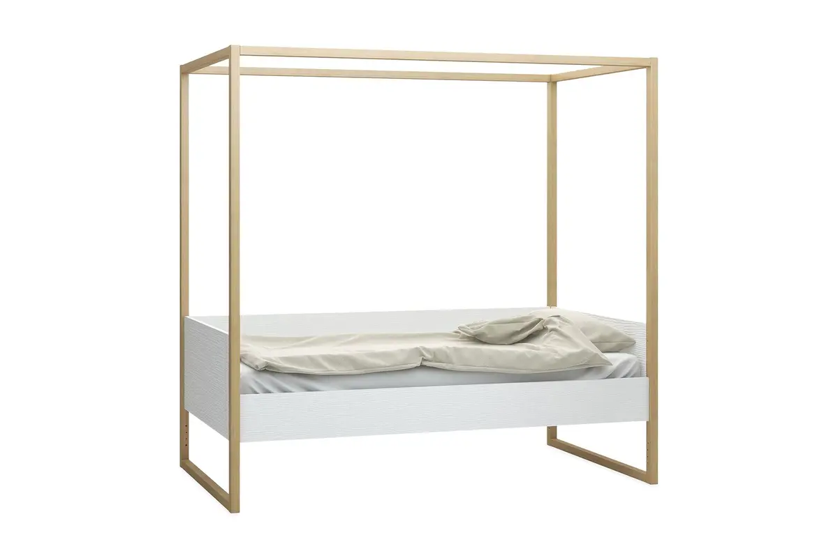 4YOU Seng 49x020 cm Hvit / Tre / Natur