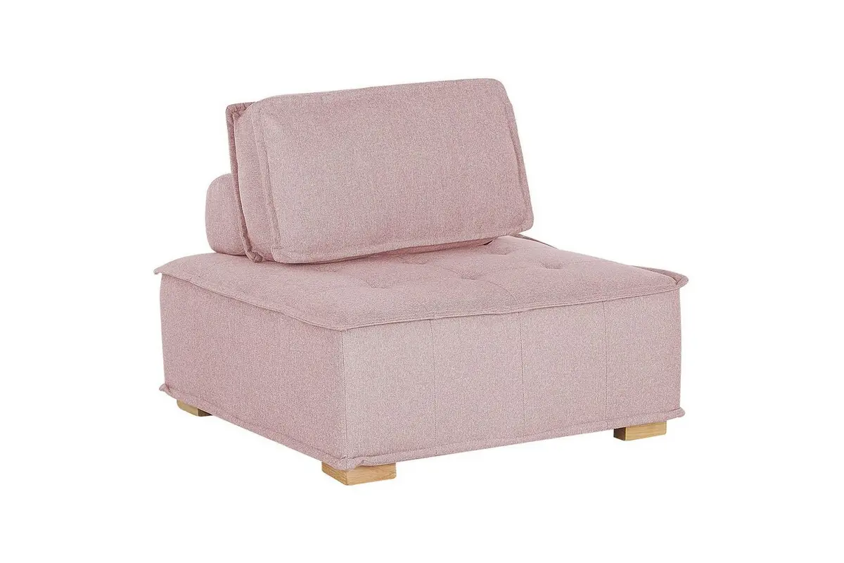 1-sitssoffa Beliani Tibro Beige, ljust trä Blush Pink||Light colored wood
