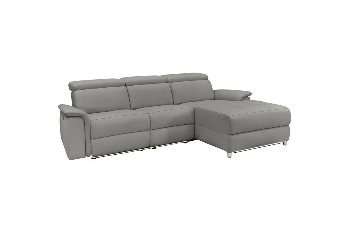 Hjørnesofa 3-seter Pareli Grå, Sunday Stoff, Høyre Elektrisk Recliner