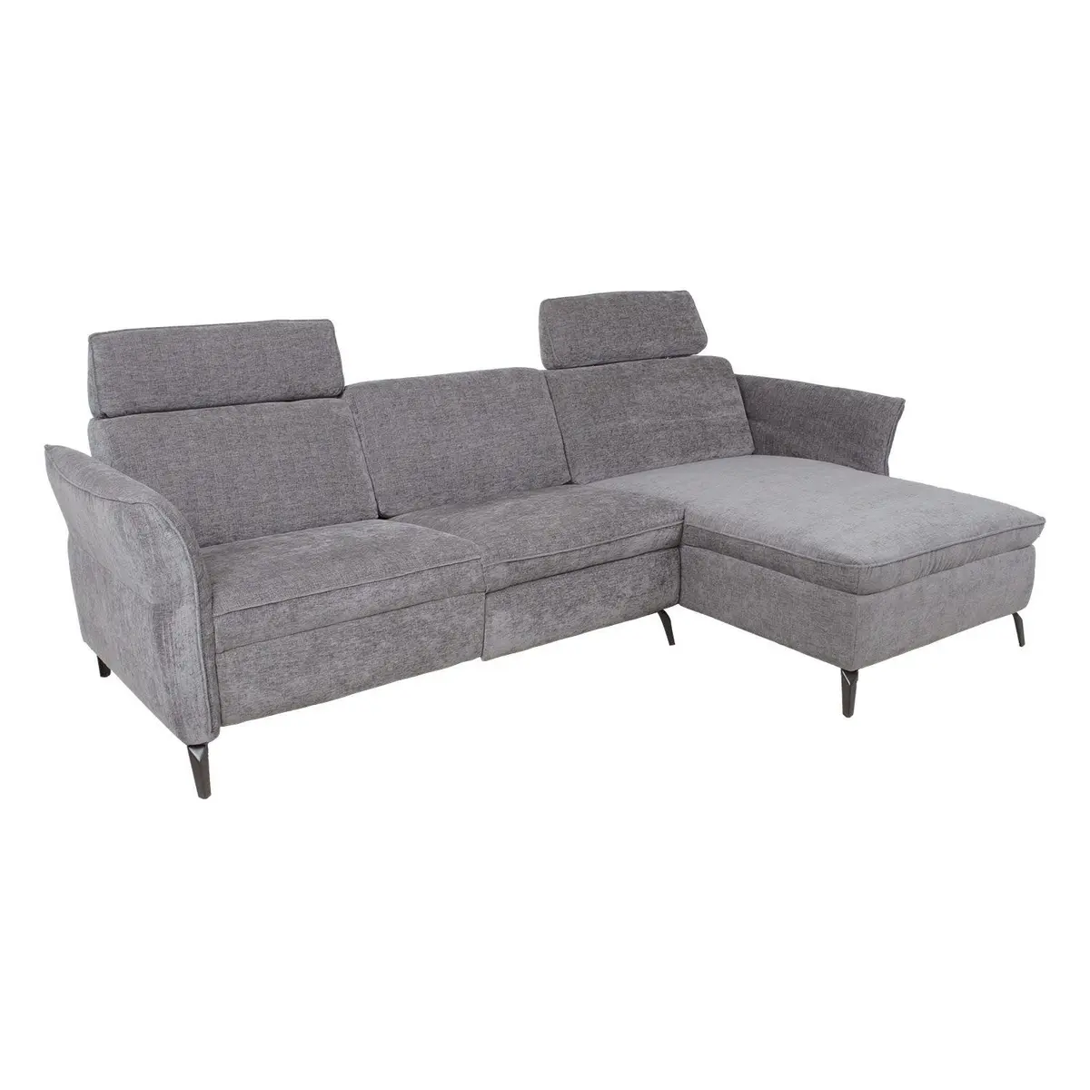 Hjørnesofa HOME4YOU Dayton elektrisk recliner Lys grå Høyre hjørne