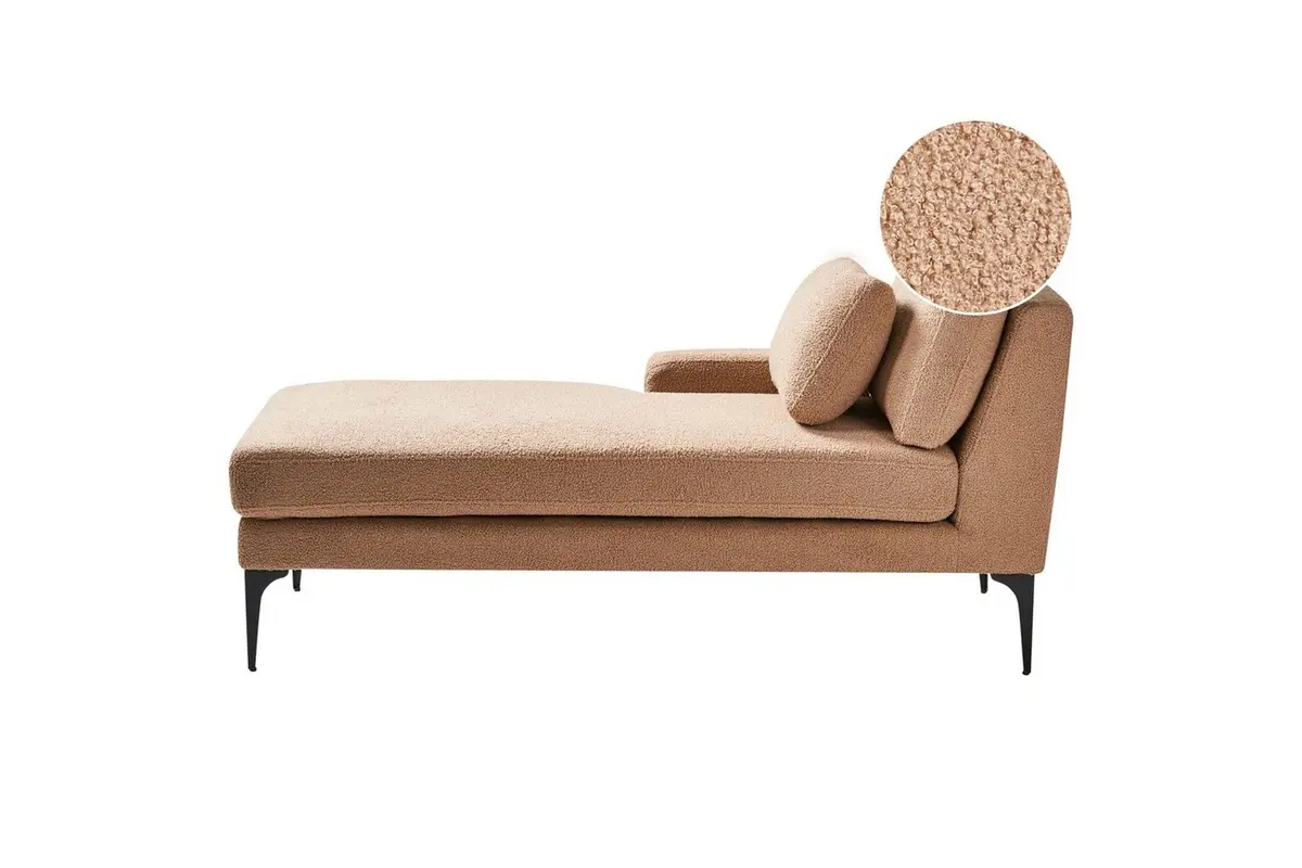 Schäslong Beliani Ewron Beige, svart, Högervänd Beige