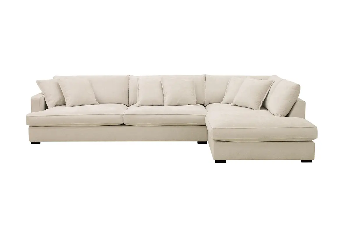 Rossita Lyx 4-seters Høyrevendt L-formet Extra Dyp Sjeselongsofa i Chenille
