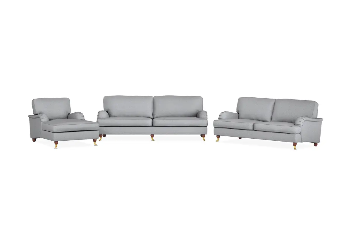 Howard Lyx Sofagruppe 4-seters + 3-seters Sofa + Divanstol i Stoff