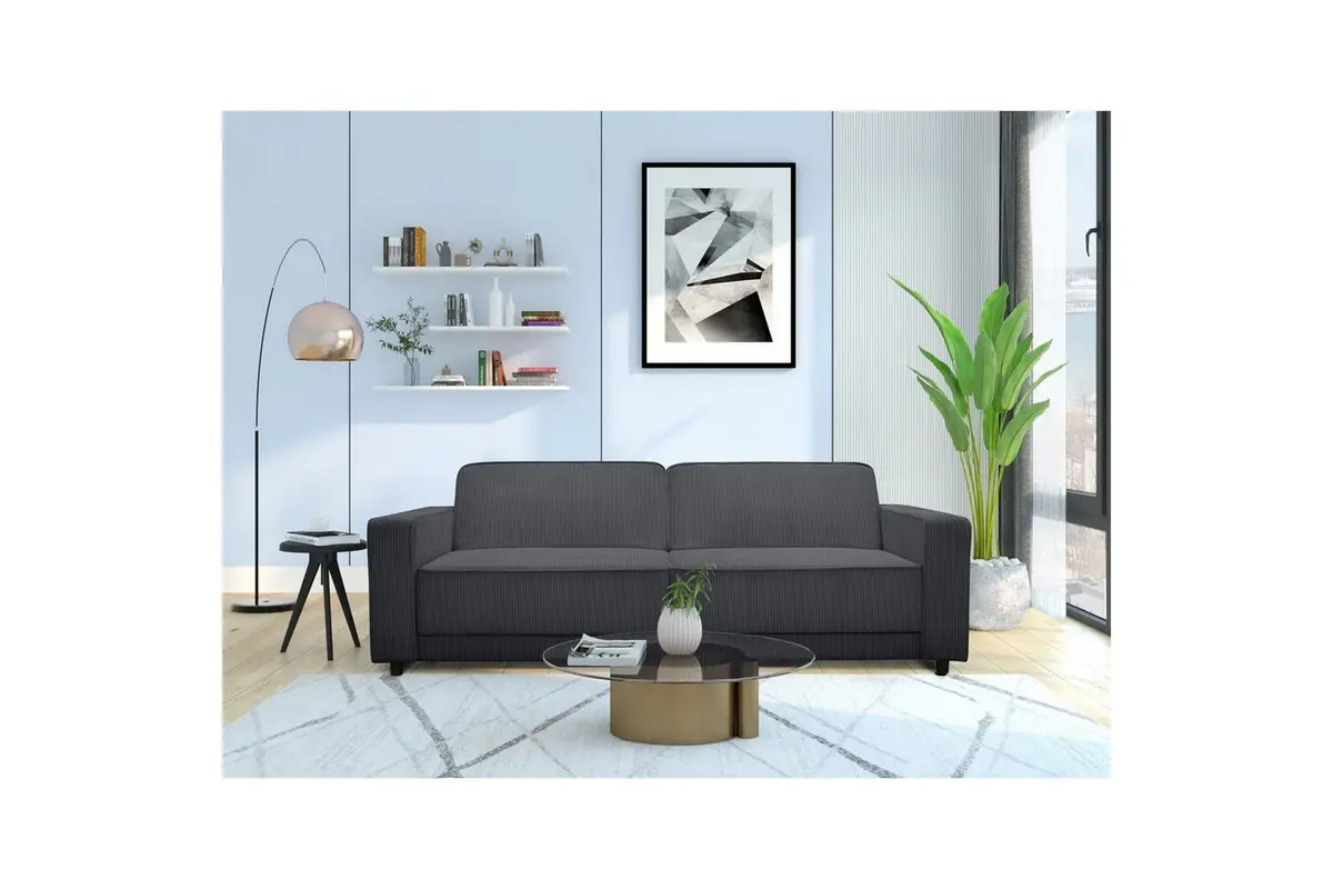 Sovesofa Allie Antrasitt, Cordoroy, 81x225x91 cm