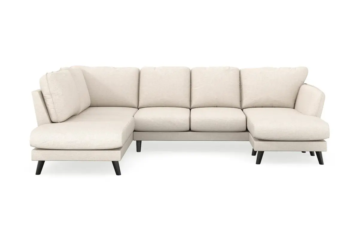 Trend Lyx 4-seters Høyrevendt U-formet Sofa med Divan og Sjeselong i Stoff