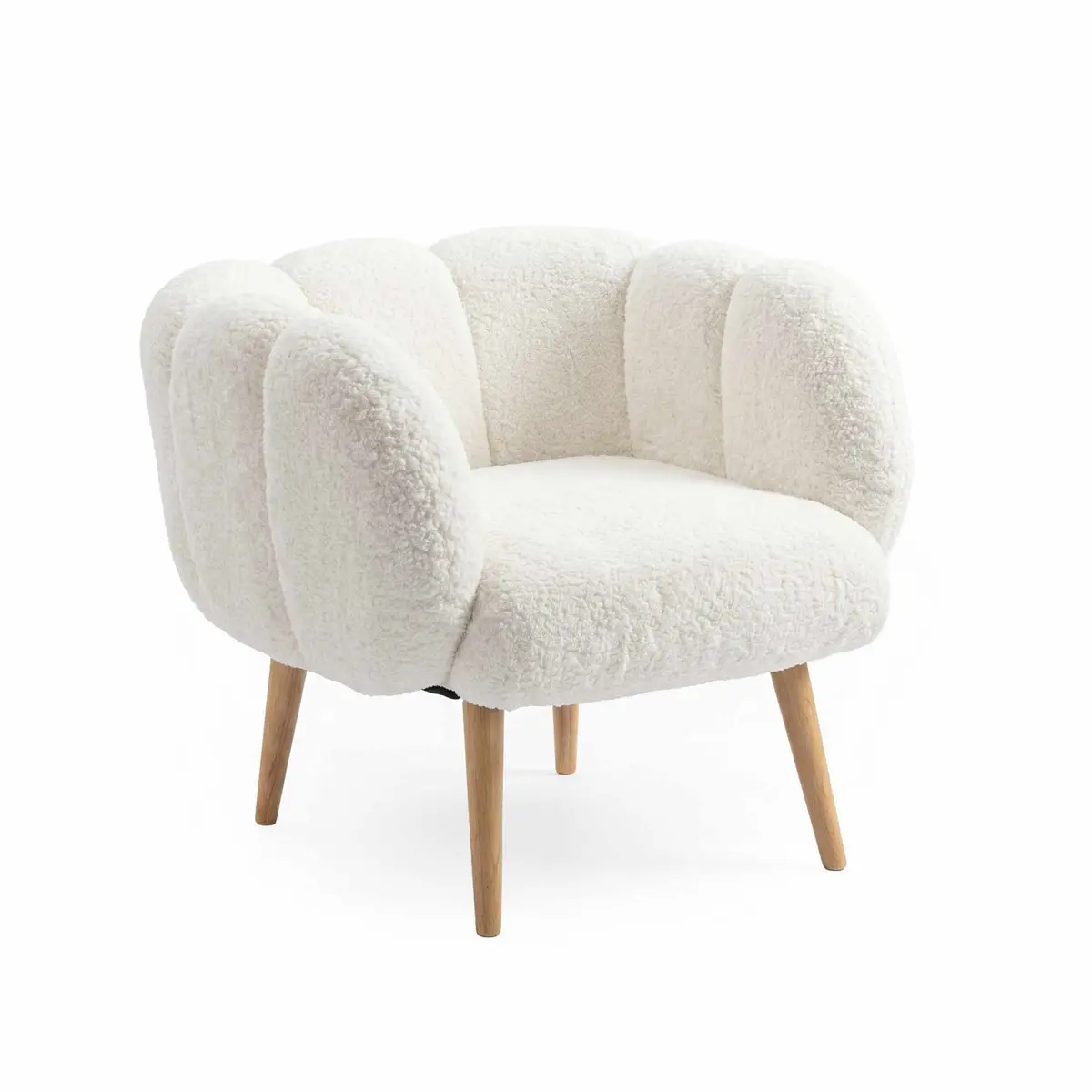 Ørelappstol- og sidebordsett (2 deler) Atelier Del Sofa Lotus (70 x 94 x 42 cm) Hvit