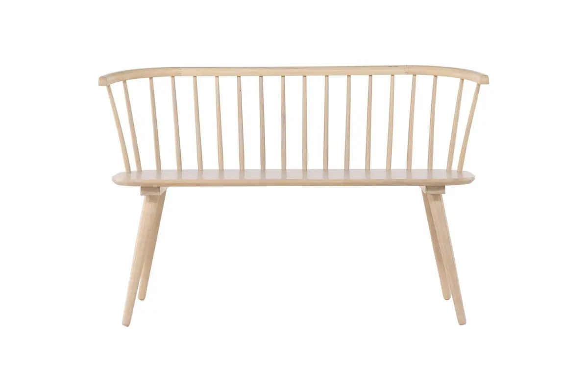 Sittebenk med ryggstøtte Venture Home Bobby sittebenk 120 cm Whitewash Hvitvasket