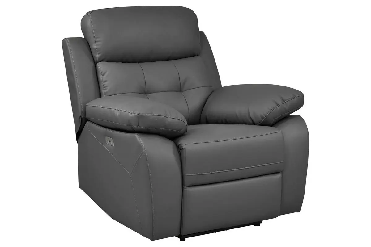Recliner Lannilis Grå, PU/tre/metall, Elektrisk recliner