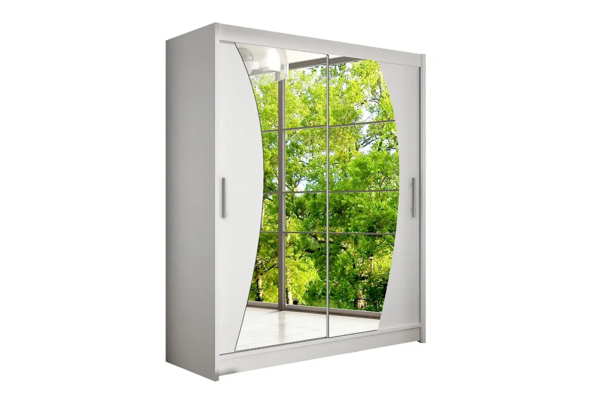 Leila Garderobe 150 cm Skyvedører Bøyd Speil