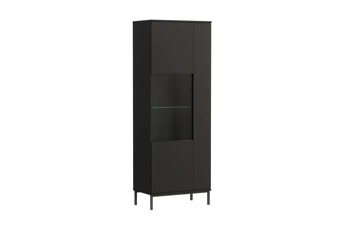 Querty Vitrineskap LED-belysning Hvit