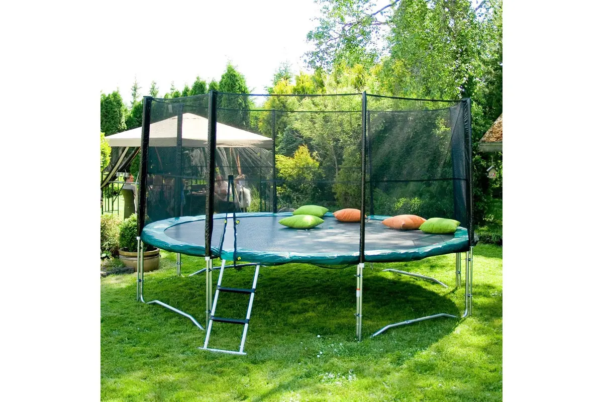 Trampoline med Beskyttelsesnett D426cm grønn