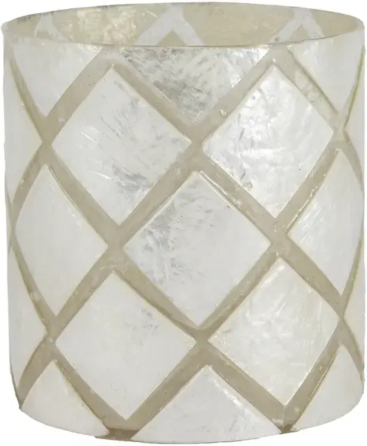 Halvor Bakke Varca Ruted Telysholder 21x15 Hvit/Creme Capiz