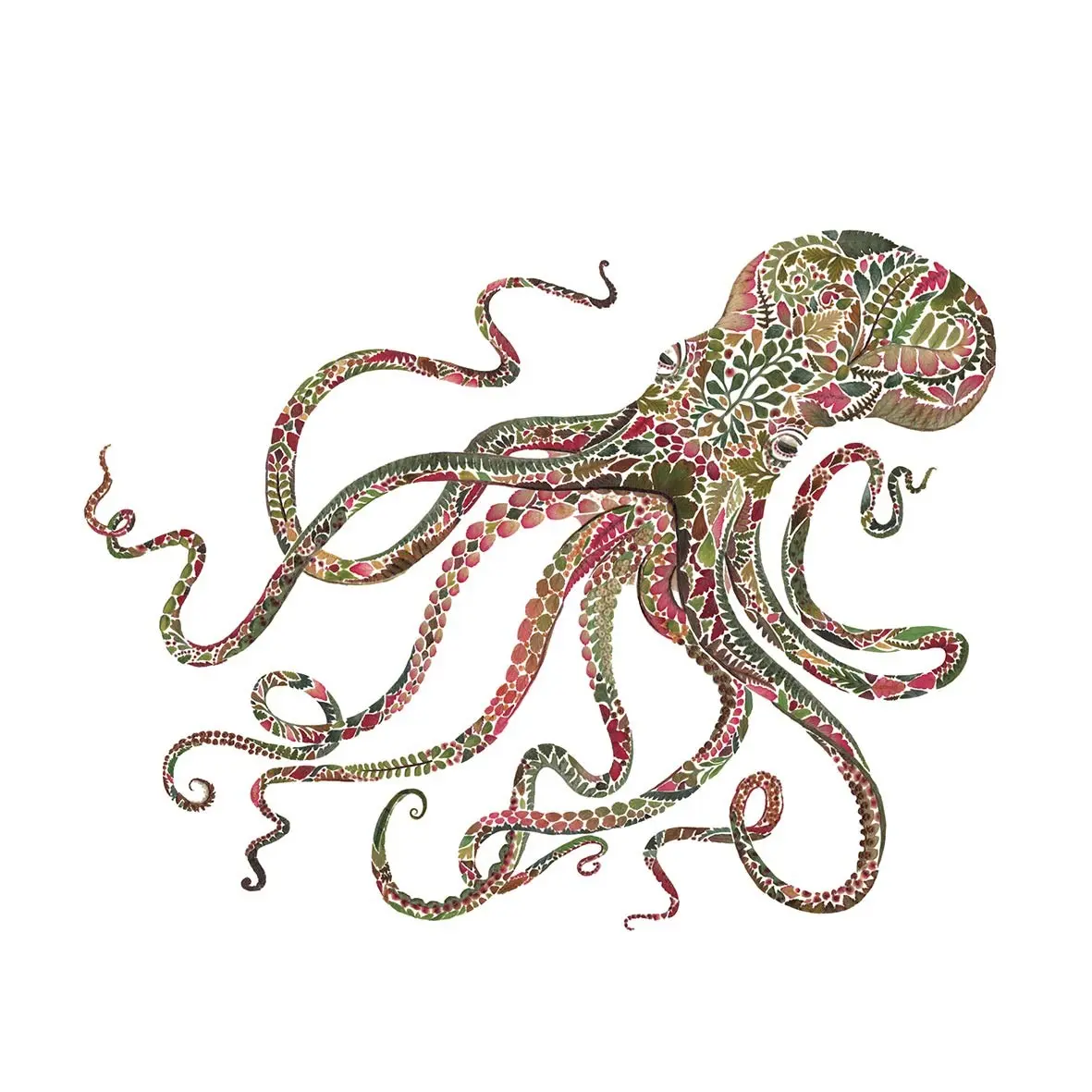 Middagsservietter Sommer Green Octupus fra PPD