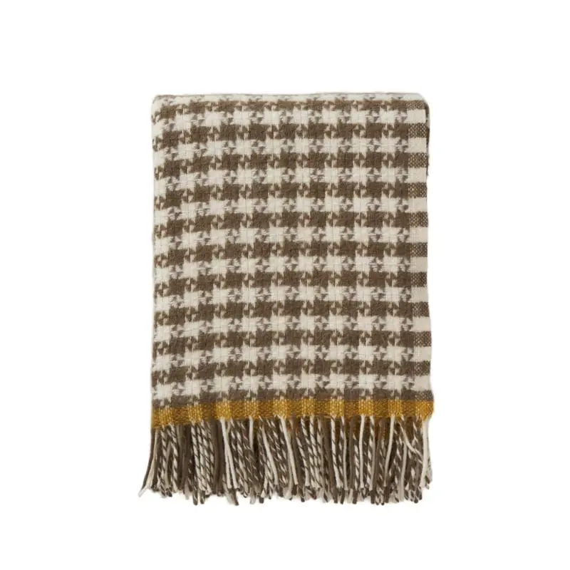 Ullpledd Houndstooth – 100 % lammeull 130 × 200 fra Klippan