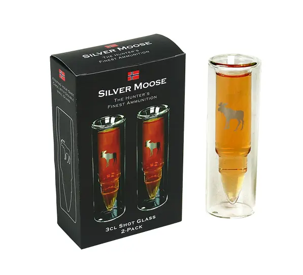 Det ultimate snapsglasset Elgmotiv til jegeren
