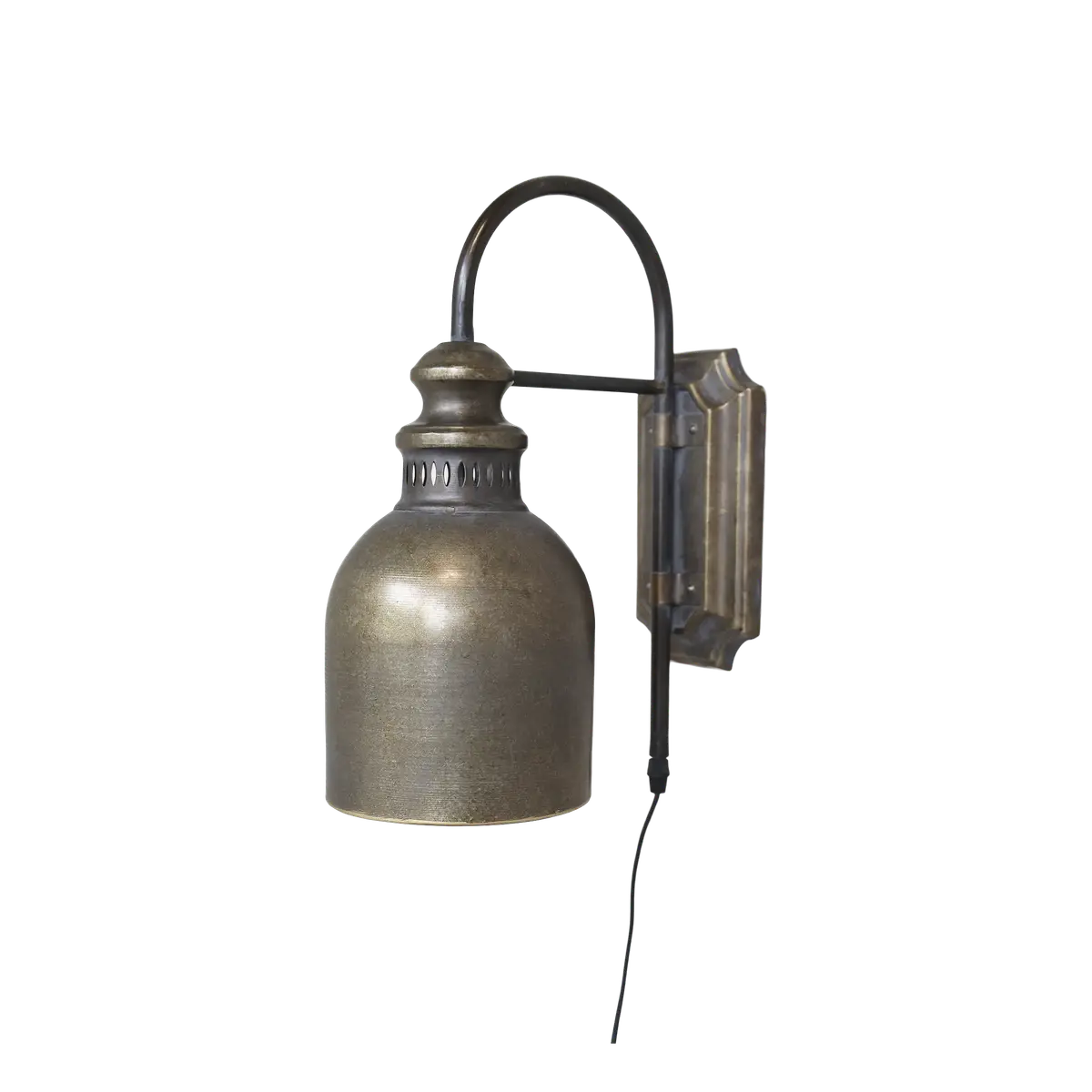 Vegg lampe H38 cm i antikk messing