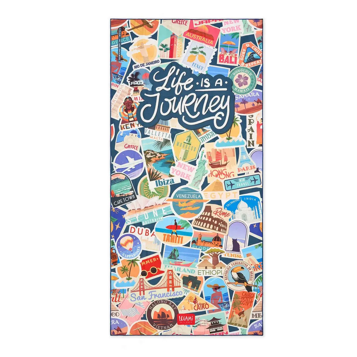Strandhåndkle Travel Stickers 85x180 cm