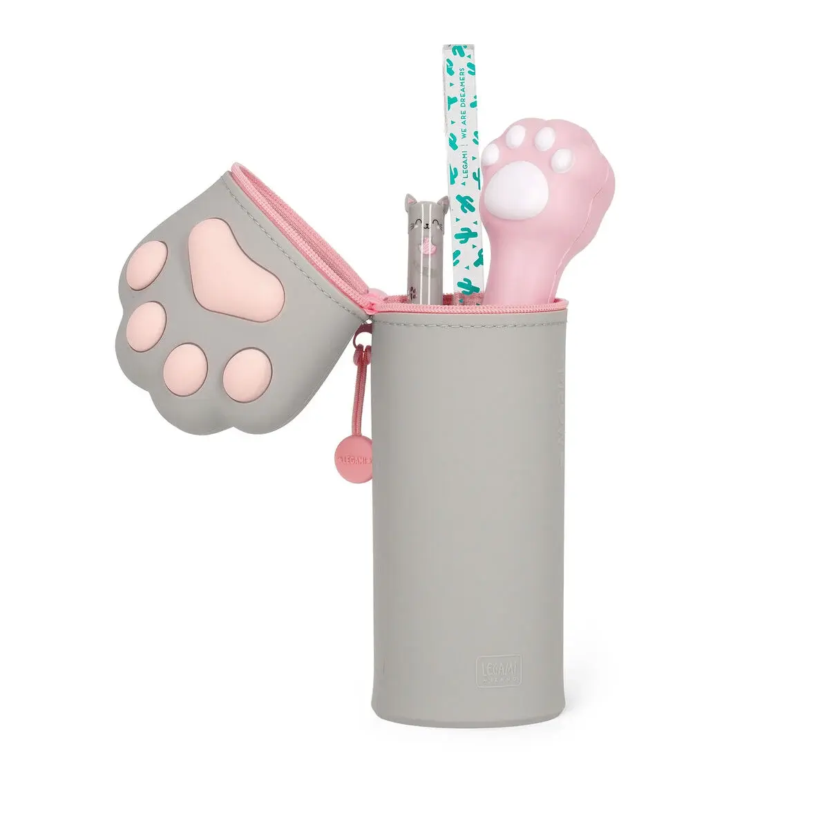 Silikon pennal Kawaii, 2i1 Kattepote - Legami