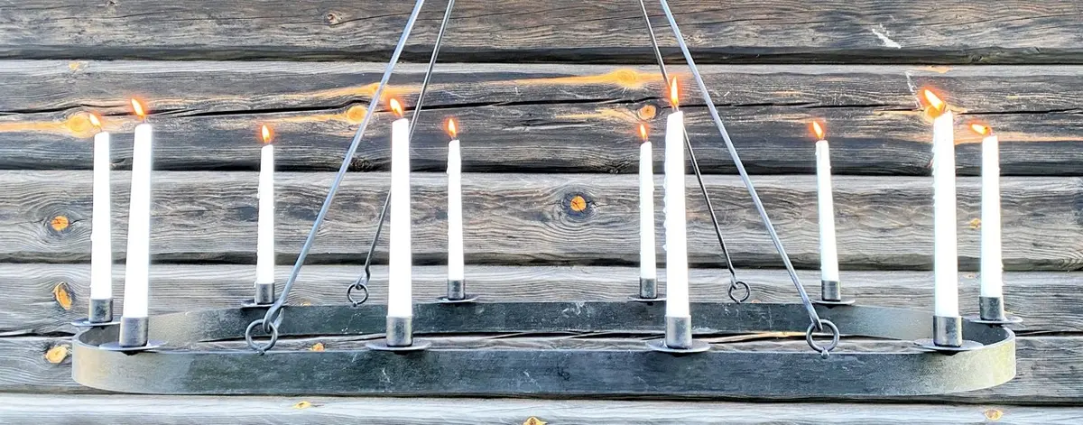 Smijern Lysekrone 10 lys oval 110 cm håndlagd