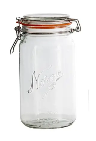 Norgesglasset 1L med hengslet lokk