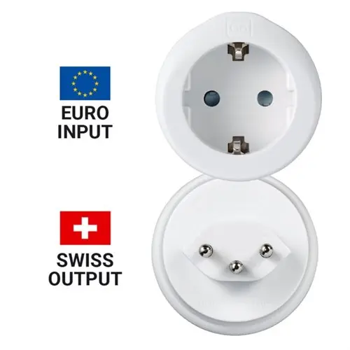 Adapter (Type J) til Sveits fra Go Travel